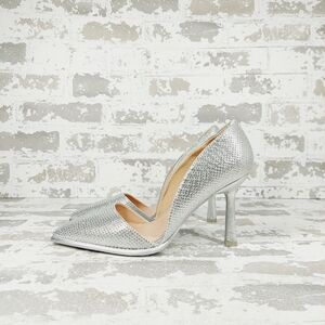 NEW Mia Ciana Silver Rhinestone Pointed Toe High Heel Pumps A385